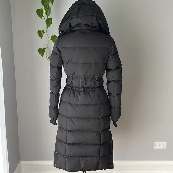 PAJAR AINSLIE Long Belted Puffer Down Coat Parka Jacket, Black, size S/P - Picture 12 of 12